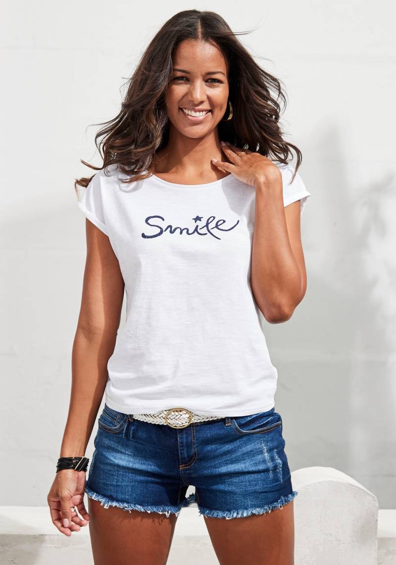 Beachtime T-Shirt, mit modischem Frontdruck "Smile" von Beachtime