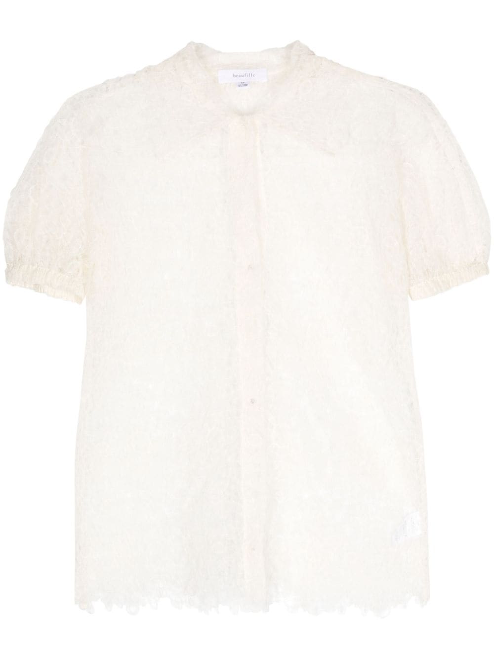 Beaufille Pinta semi-sheer tulle shirt - Neutrals von Beaufille