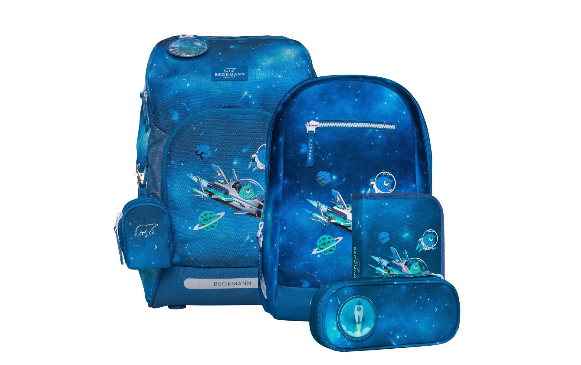 Beckmann Schulrucksack »Galaxie«, 1.9 kg gilt für das komplette Set. Beckmann Schulrucksack »Galaxie«, 1.9 kg gilt für das komplette Set. von Beckmann