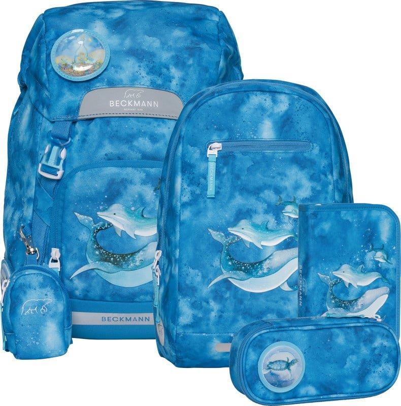 Schulrucksack Classic 6-teiliges Set Ocean Mädchen Blau ONE SIZE von Beckmann