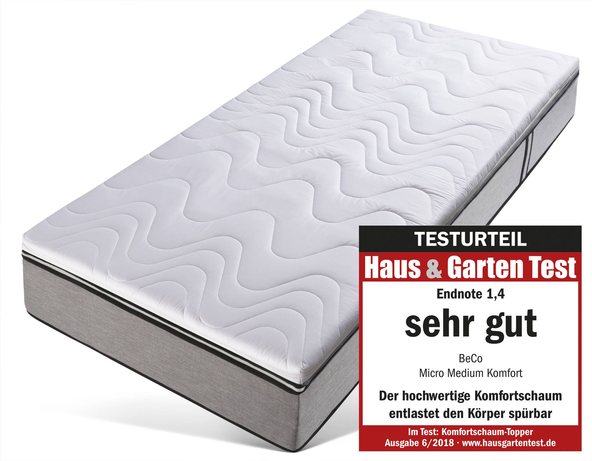 Beco Topper »Micro Medium Komfort, Komfortschaum, besonders langlebig, RG 35«, (1 St.), Topper in 90x200 cm und weiteren Grössen, punktelastischer Topper von Beco