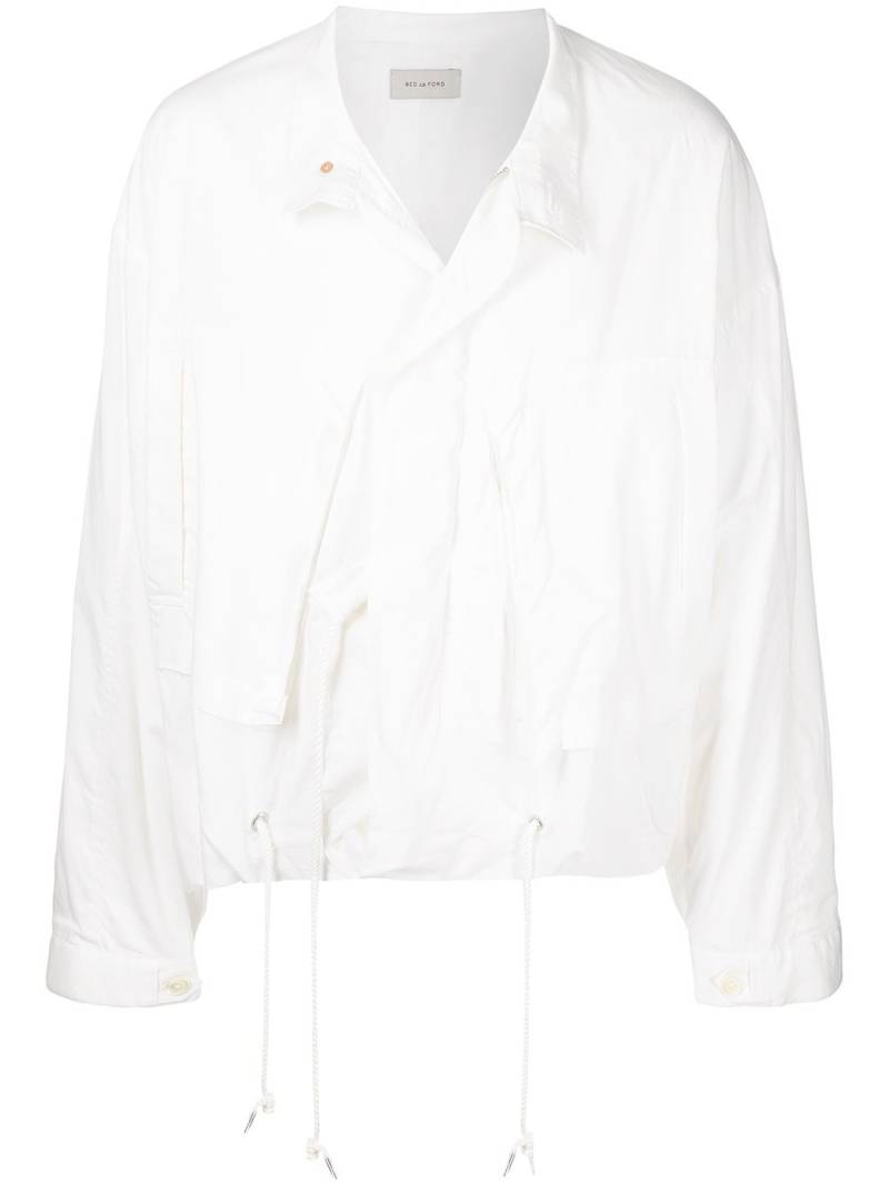 Bed J.W. Ford cotton-silk blend asymmetric jacket - White von Bed J.W. Ford