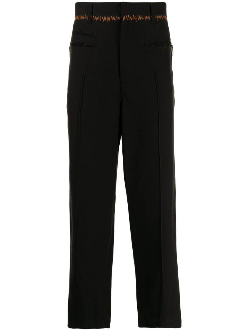 Bed J.W. Ford zig-zag stitch tapered trousers - Black von Bed J.W. Ford