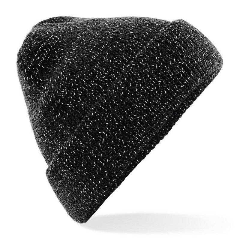 Beanie Erwachsene, Reflektierend Herren Schwarz ONE SIZE von Beechfield