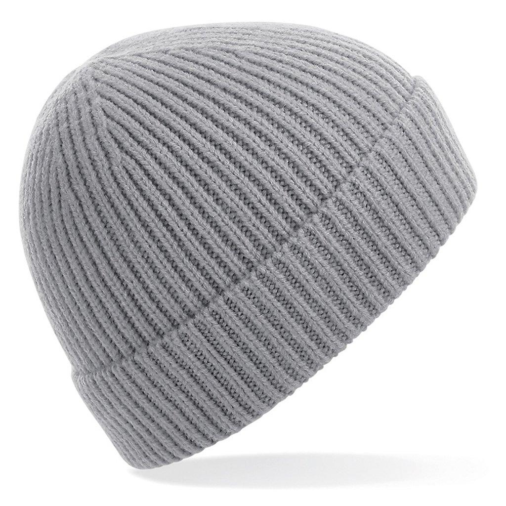 Engineer Strick Ripp Beanie Herren Grau ONE SIZE von Beechfield