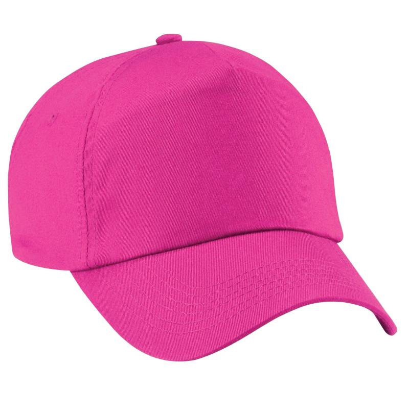 Junior 5 Paneel Baseball Kappe Mädchen Fuchsia ONE SIZE von Beechfield