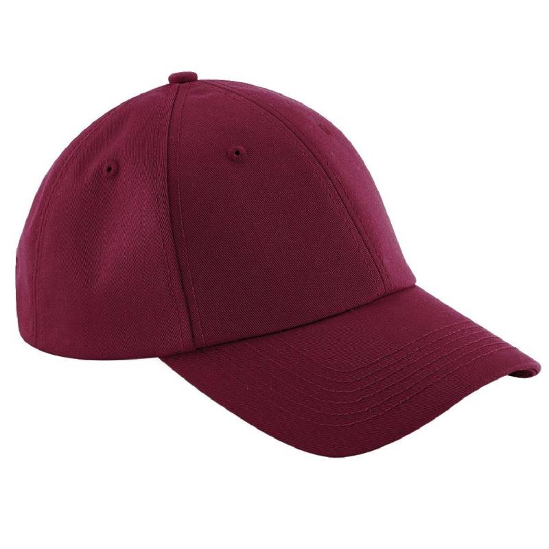 Authentic 6 Panel Baseball Kappe Damen Weinrot ONE SIZE von Beechfield