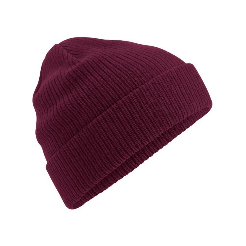 Bio Beanie Damen Weinrot ONE SIZE von Beechfield