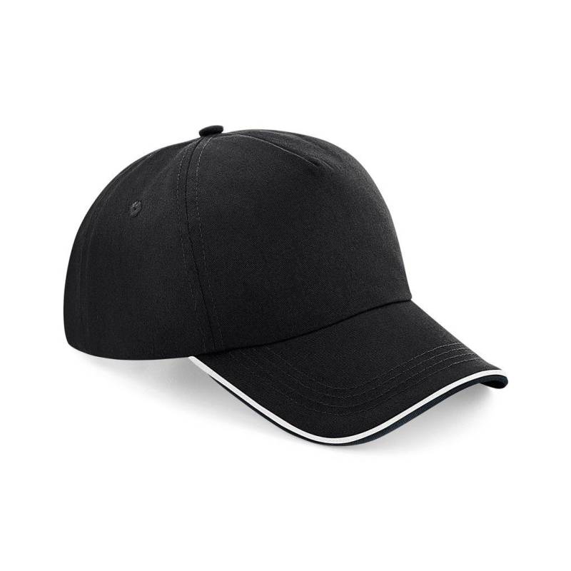 Beechfield - Authentic Paspel 5 Paneel Baseballkappe, für Damen, Schwarz, One Size von Beechfield