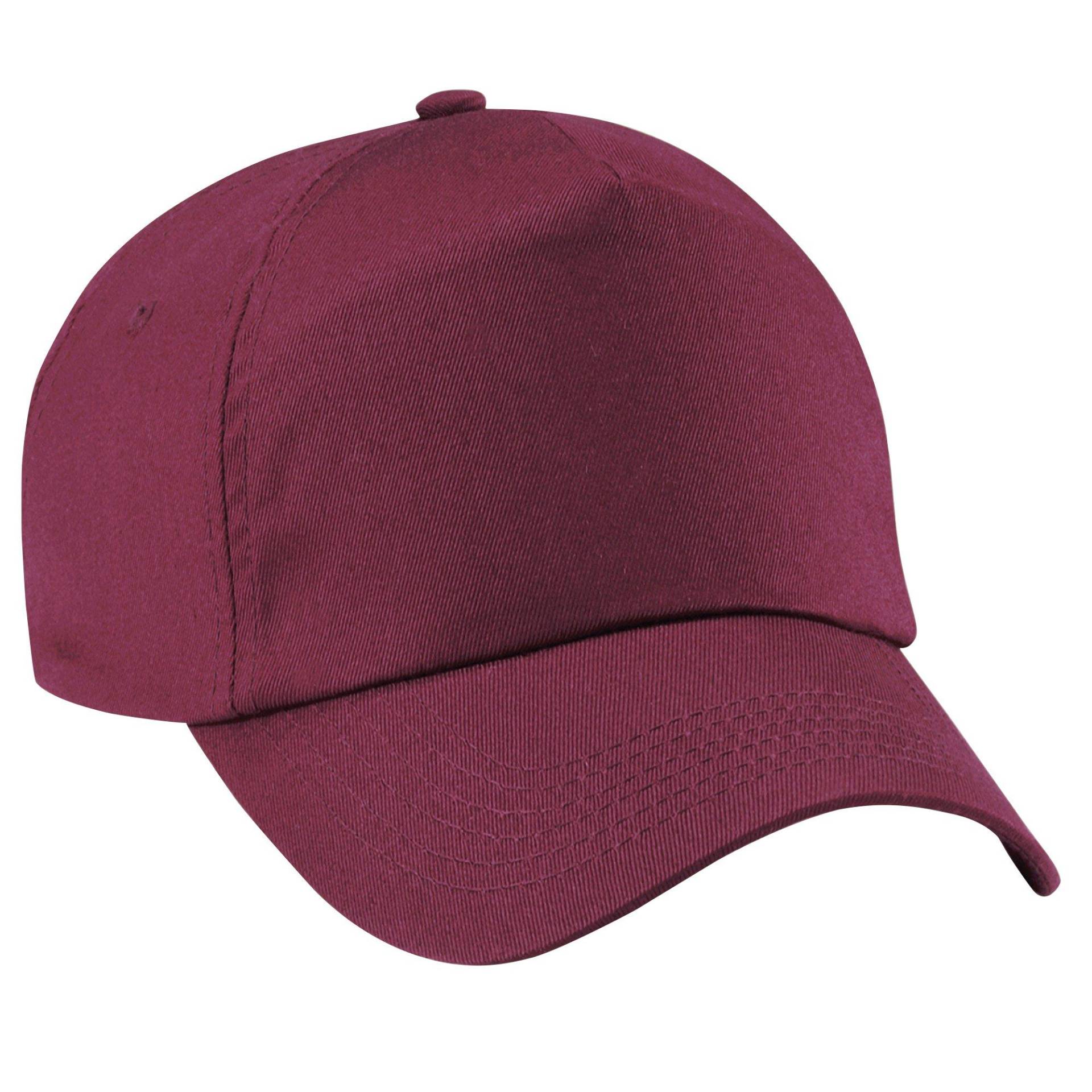 Beechfield - Plain Junior Original 5-Panel Baseball Cap, One Size, Weinrot von Beechfield