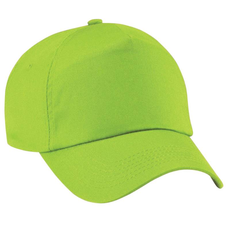 Beechfield - Plain Junior Original 5-Panel Baseball Cap, One Size, Limettengrün von Beechfield