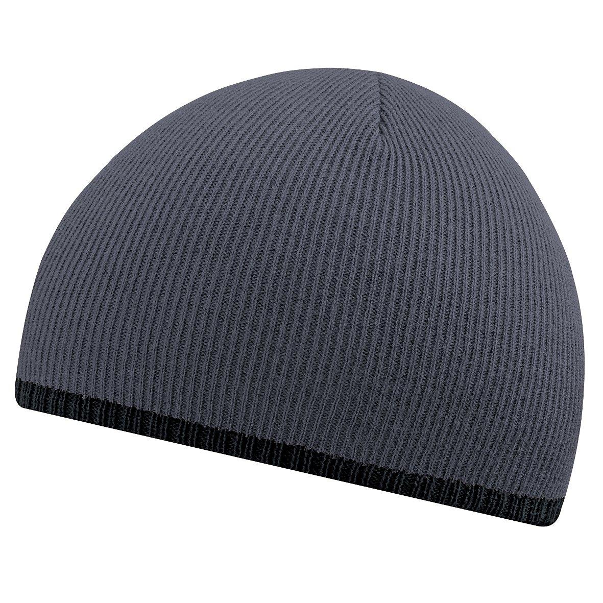 Beanie Mütze Strickmütze Mit Kontrastrand Herren Grau ONE SIZE von Beechfield