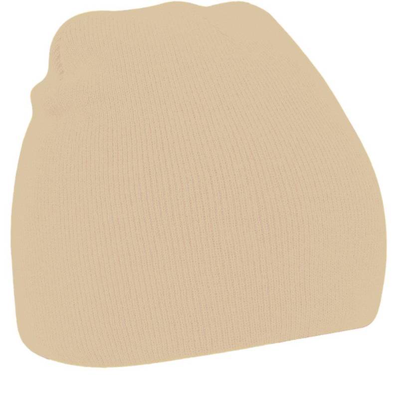 Basic Strick Wintermütze Herren Beige ONE SIZE von Beechfield