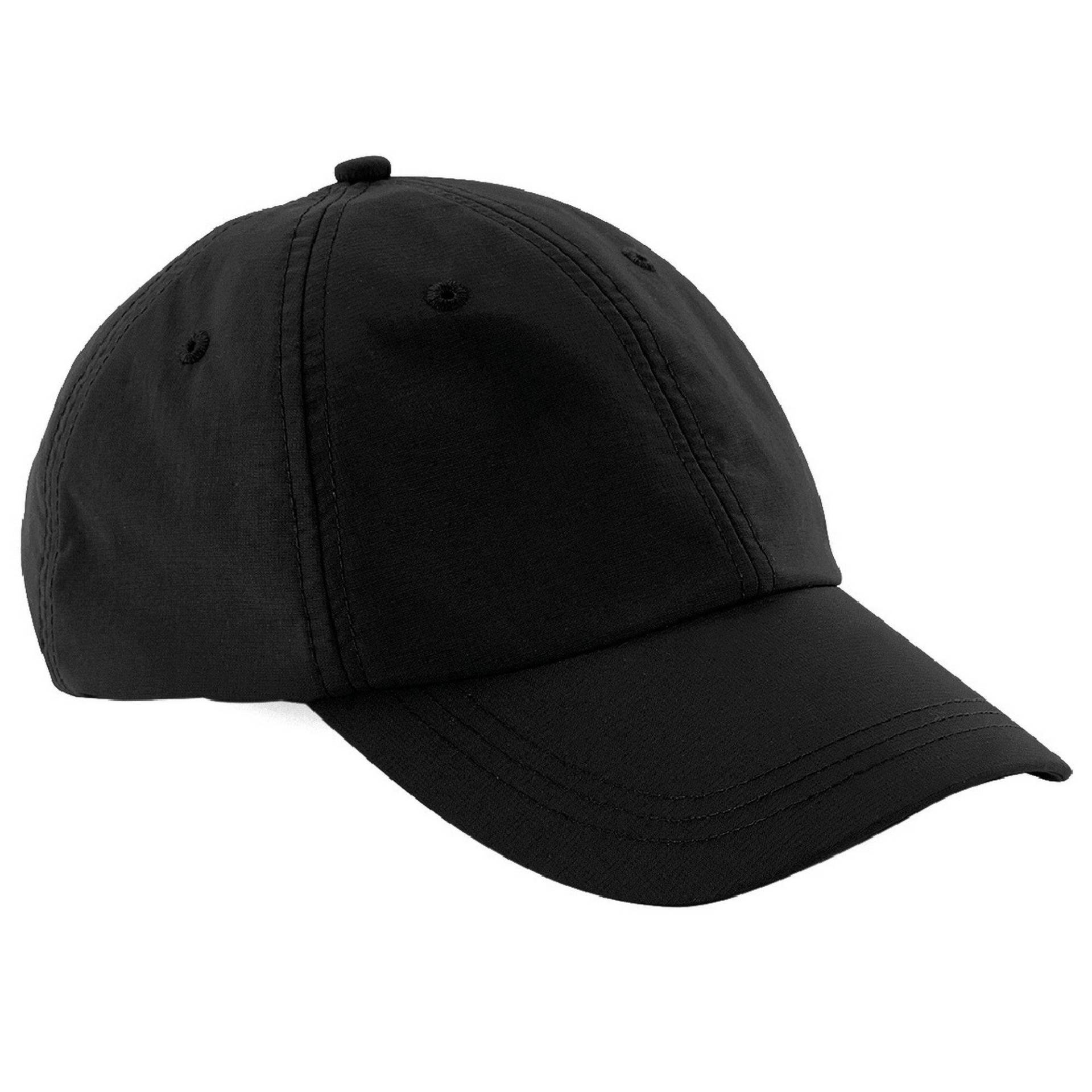 Wasserbeständig 6 Panel Baseball Kappe (2 Stückpackung) Damen Schwarz ONE SIZE von Beechfield