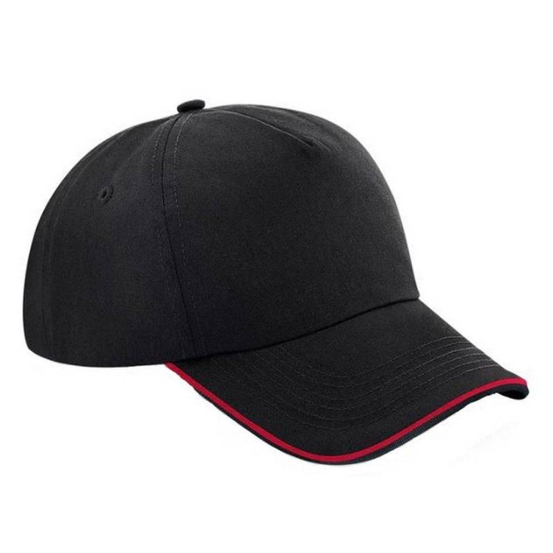 Authentic 5 Panel Baseballkappe Erwachsene Damen Schwarz ONE SIZE von Beechfield