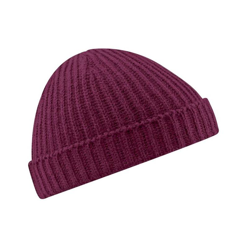 Retro Seemannsmütze Winterbeanie Herren Weinrot ONE SIZE von Beechfield