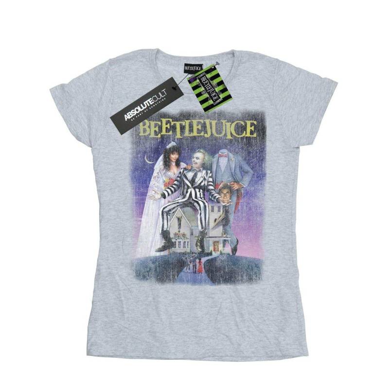 Distressed Poster Tshirt Damen Grau S von Beetlejuice