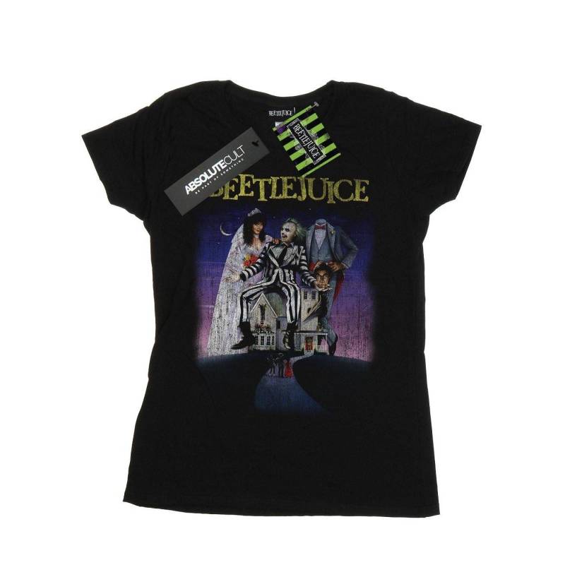 Distressed Poster Tshirt Damen Schwarz M von Beetlejuice