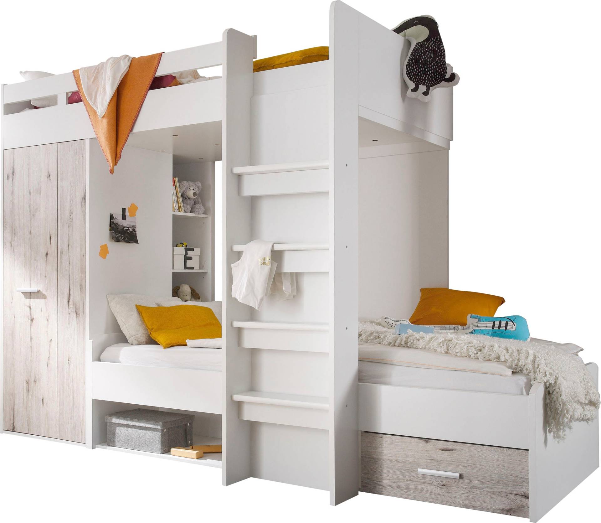 Begabino Hochbett »MAXI«, mit 2 Liegeflächen, Kleiderschrank und Regalen Begabino Hochbett »MAXI«, mit 2 Liegeflächen, Kleiderschrank und Regalen von Begabino