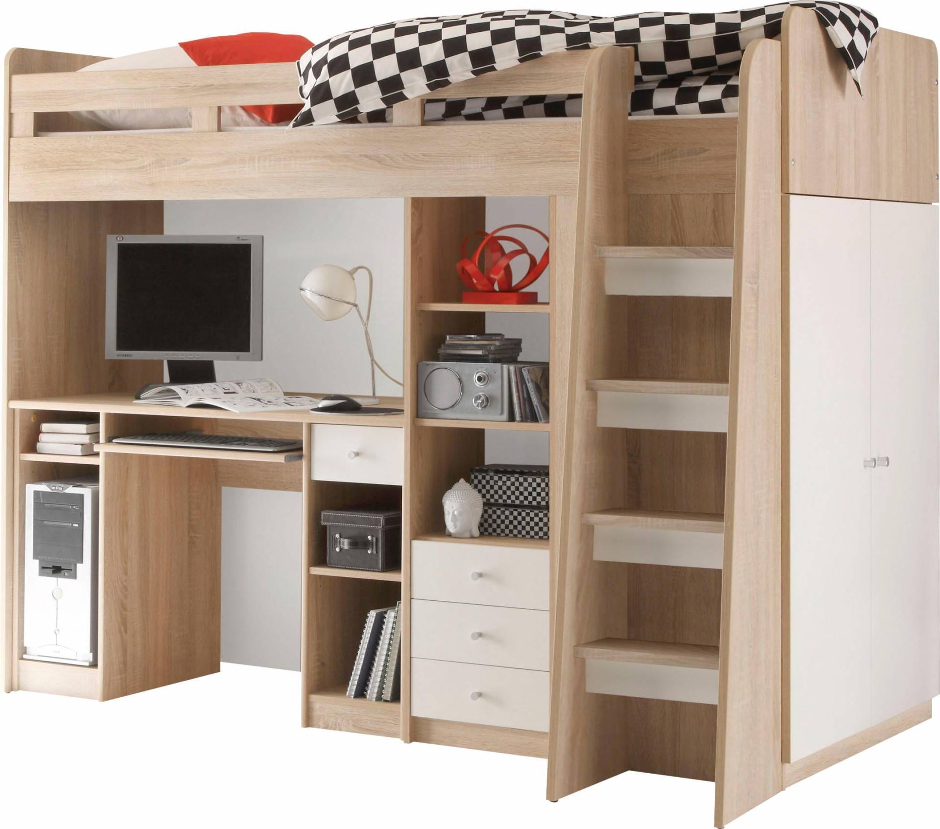 Begabino Hochbett »Unit«, mit Kleiderschrank, Schreibtisch und Schubladen Begabino Hochbett »Unit«, mit Kleiderschrank, Schreibtisch und Schubladen von Begabino