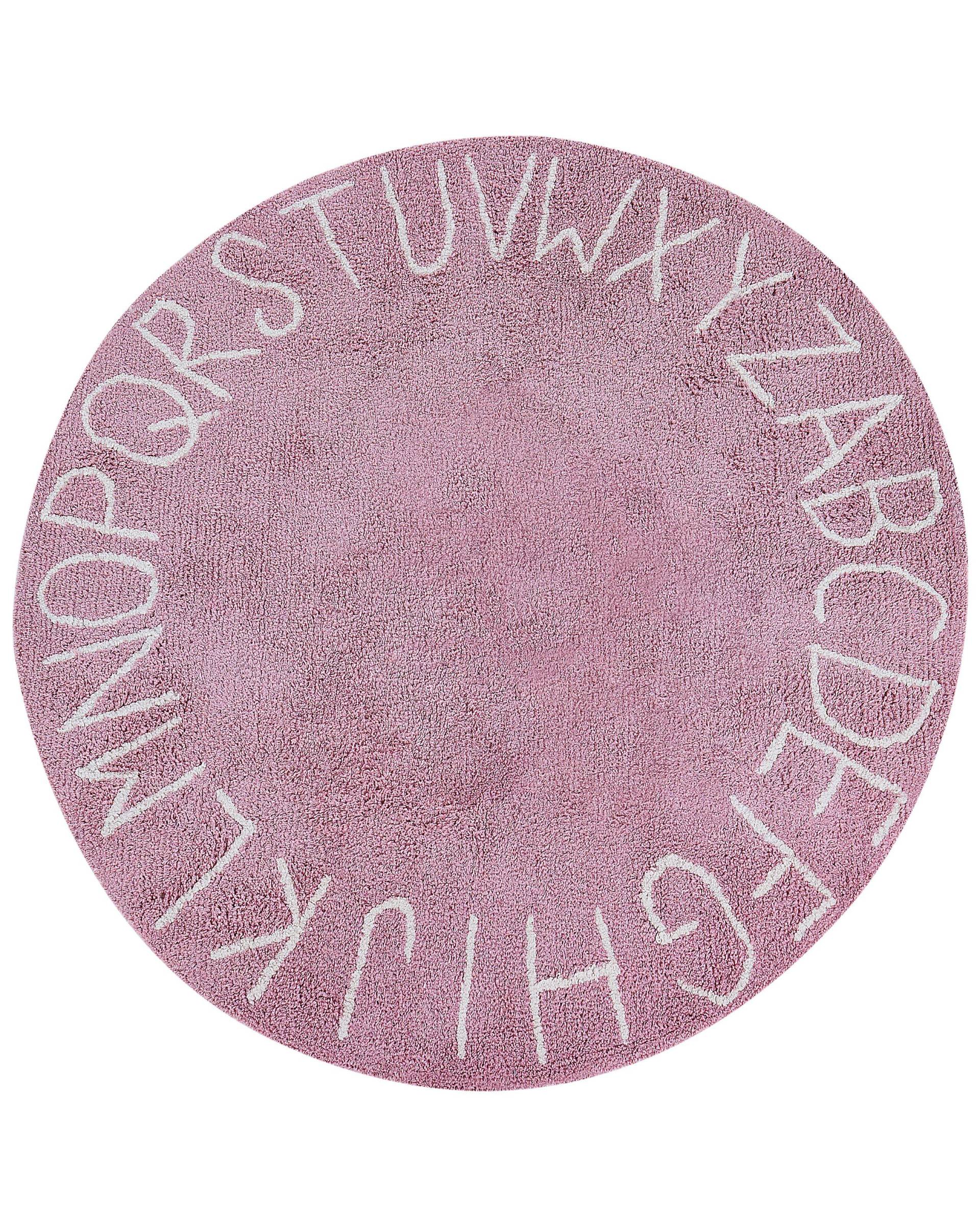 Beliani - Kinderteppich aus Baumwolle Modern VURGUN, 120cm, Pink von Beliani