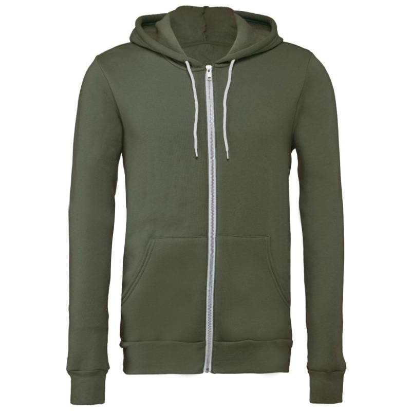 Canvas Fleece Kapuzenjacke Damen Militärgrün L von Bella + Canvas