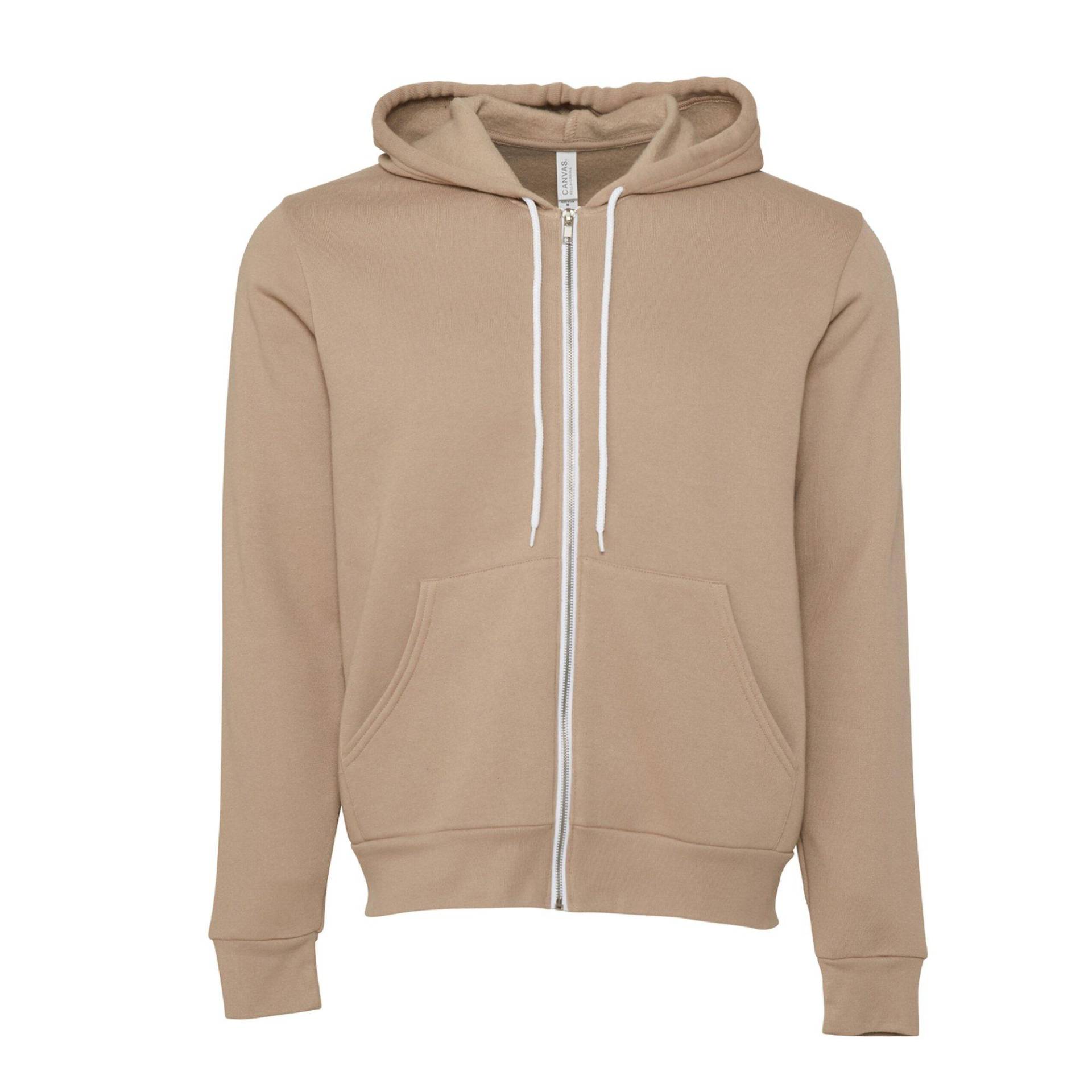 Bella + Canvas - Fleece Kapuzenjacke, für Damen, Tan, Größe XL von Bella + Canvas