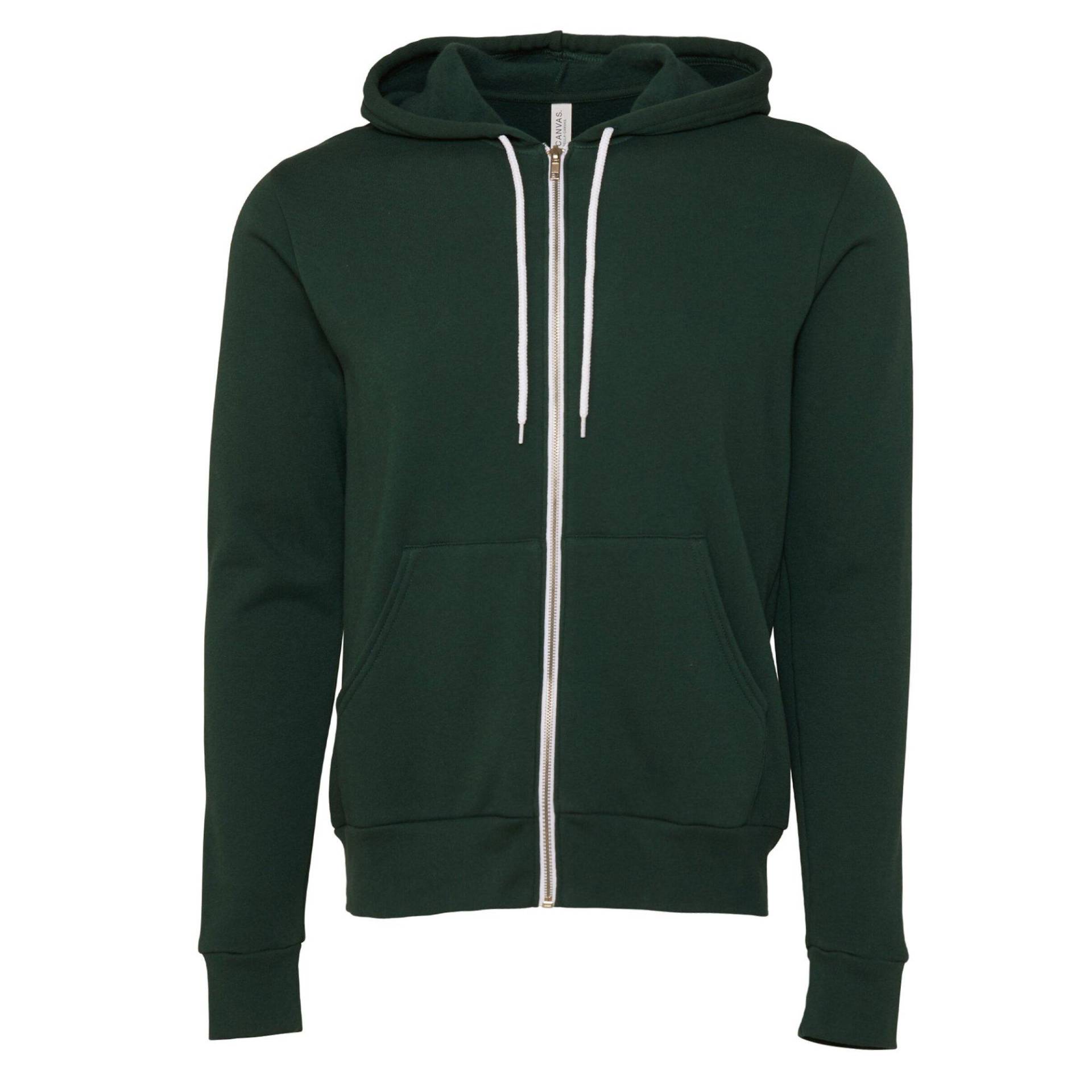 Canvas Fleece Kapuzenjacke Damen Waldgrün L von Bella + Canvas