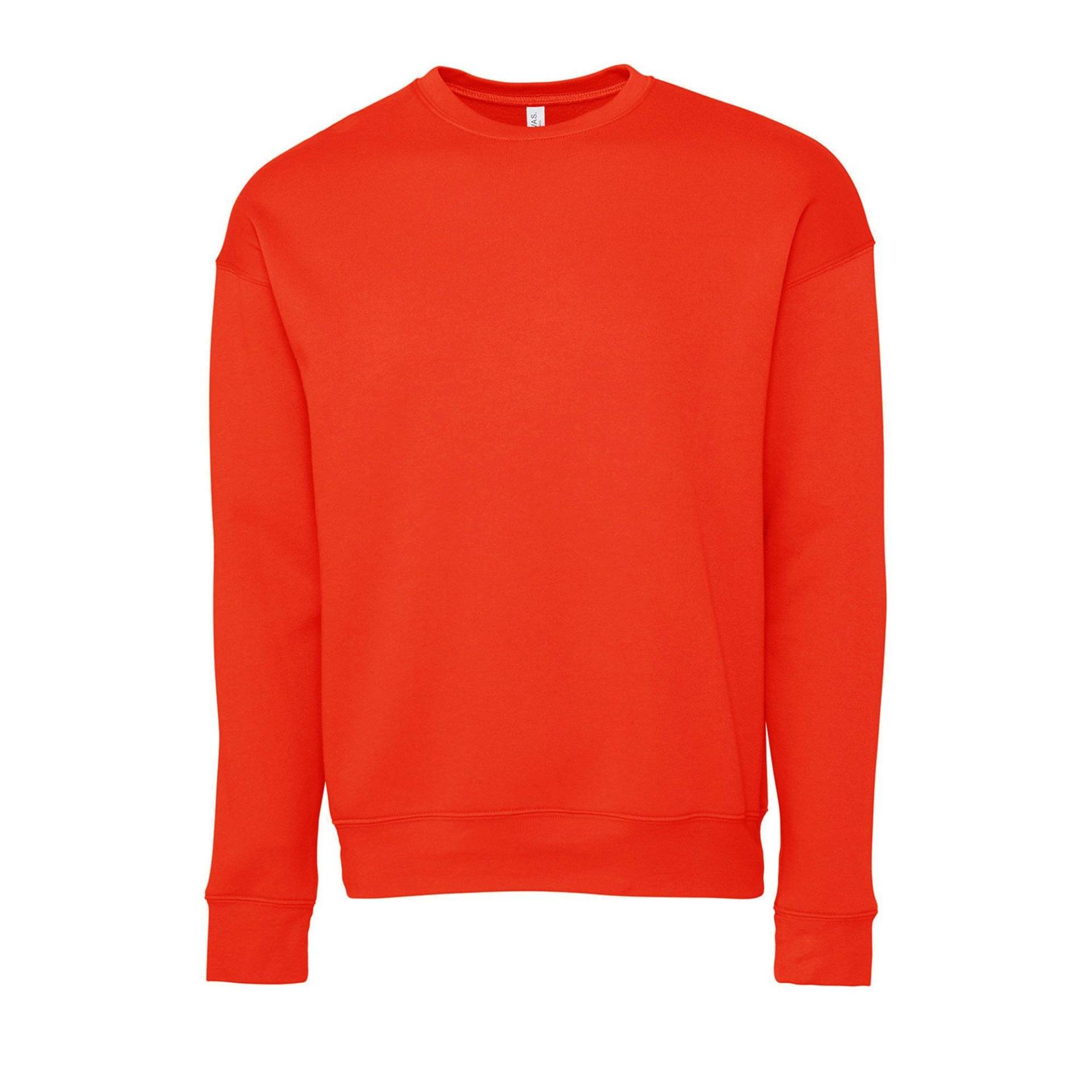 Classic Sweatshirt, Überschnittene Schulter Damen Rot Bunt L von Bella + Canvas