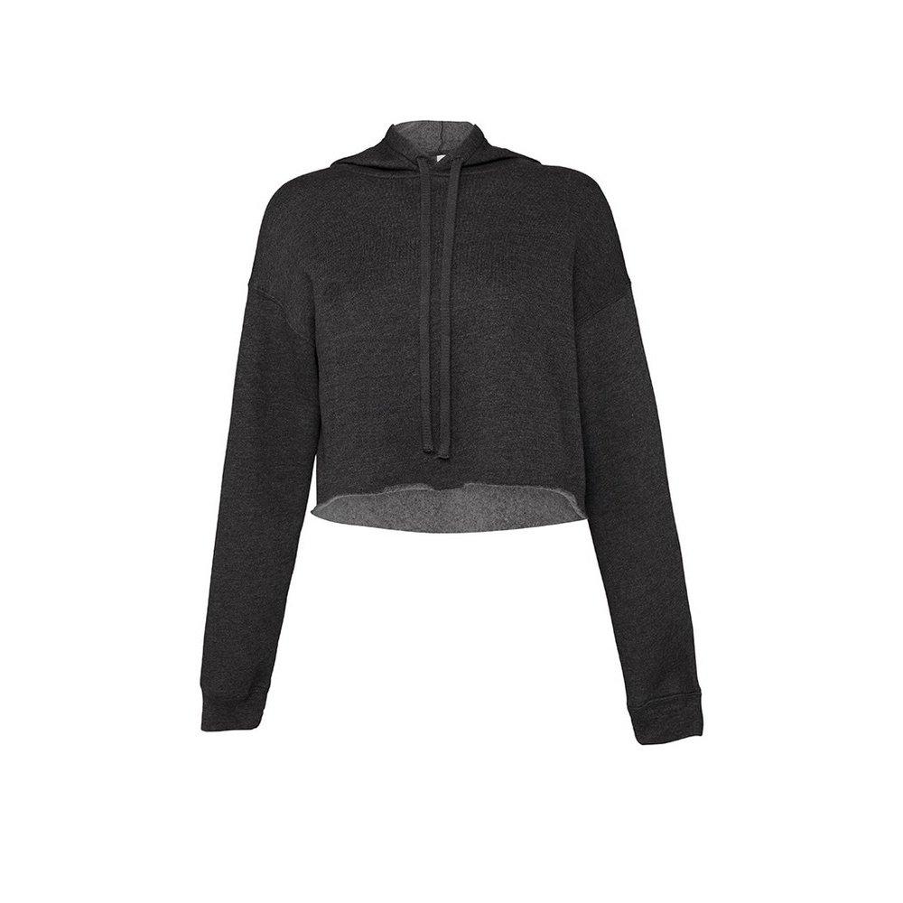 Cropkapuzenpullover Damen Grau M von Bella + Canvas