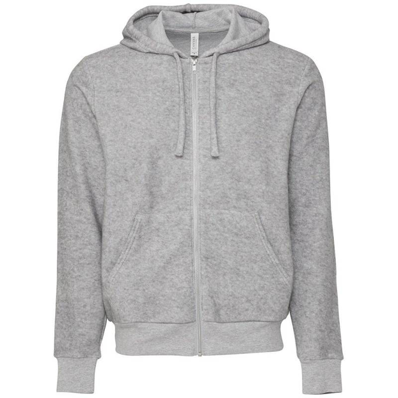 Hoodie Mit Durchgehendem Reißverschluss Mit Wildlederähnlicher Oberfläche Damen Grau S von Bella + Canvas