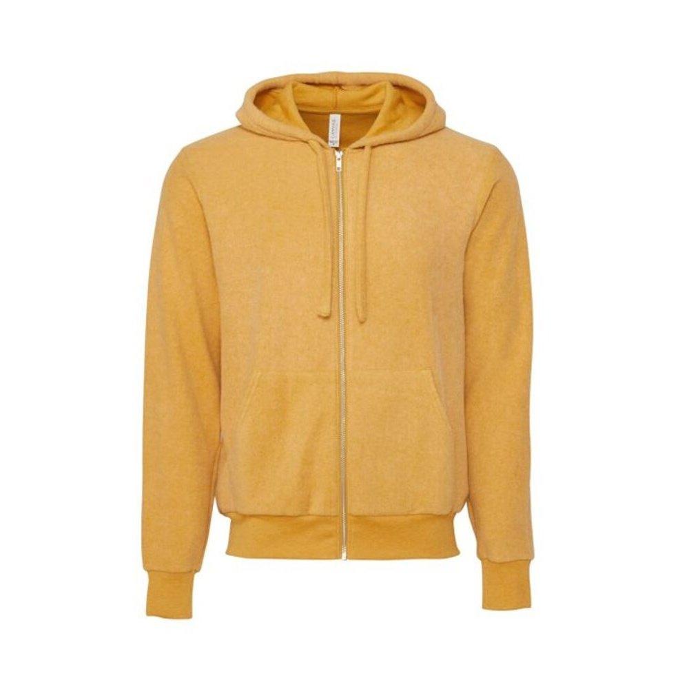 Hoodie Mit Durchgehendem Reißverschluss Mit Wildlederähnlicher Oberfläche Damen Senfgelb XS von Bella + Canvas