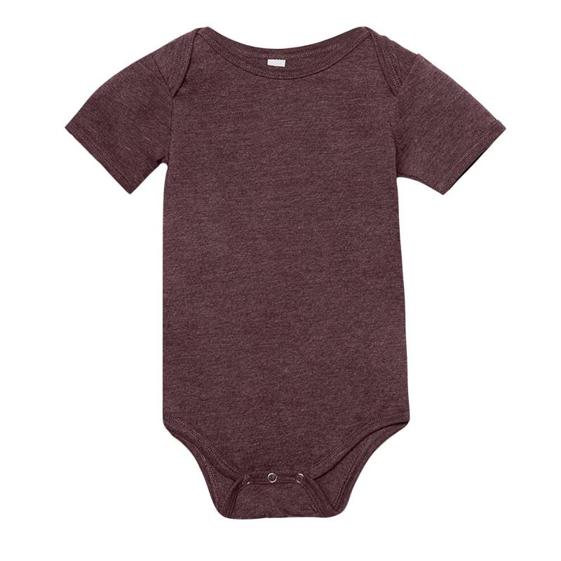 Jersey Kurzarm Body Mädchen Dunkelrot 3-6M von Bella + Canvas