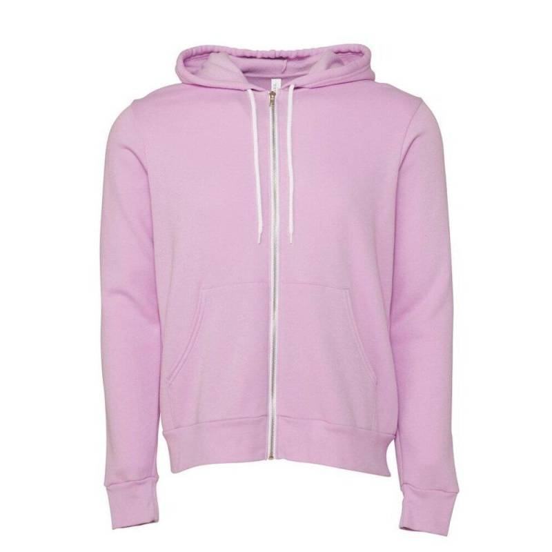 Kapuzenpullover, Durchgehender Reißverschluss Damen Flieder L von Bella + Canvas