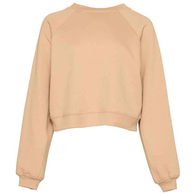 Kurzes Sweatshirt Raglanärmel Damen Sand L von Bella + Canvas