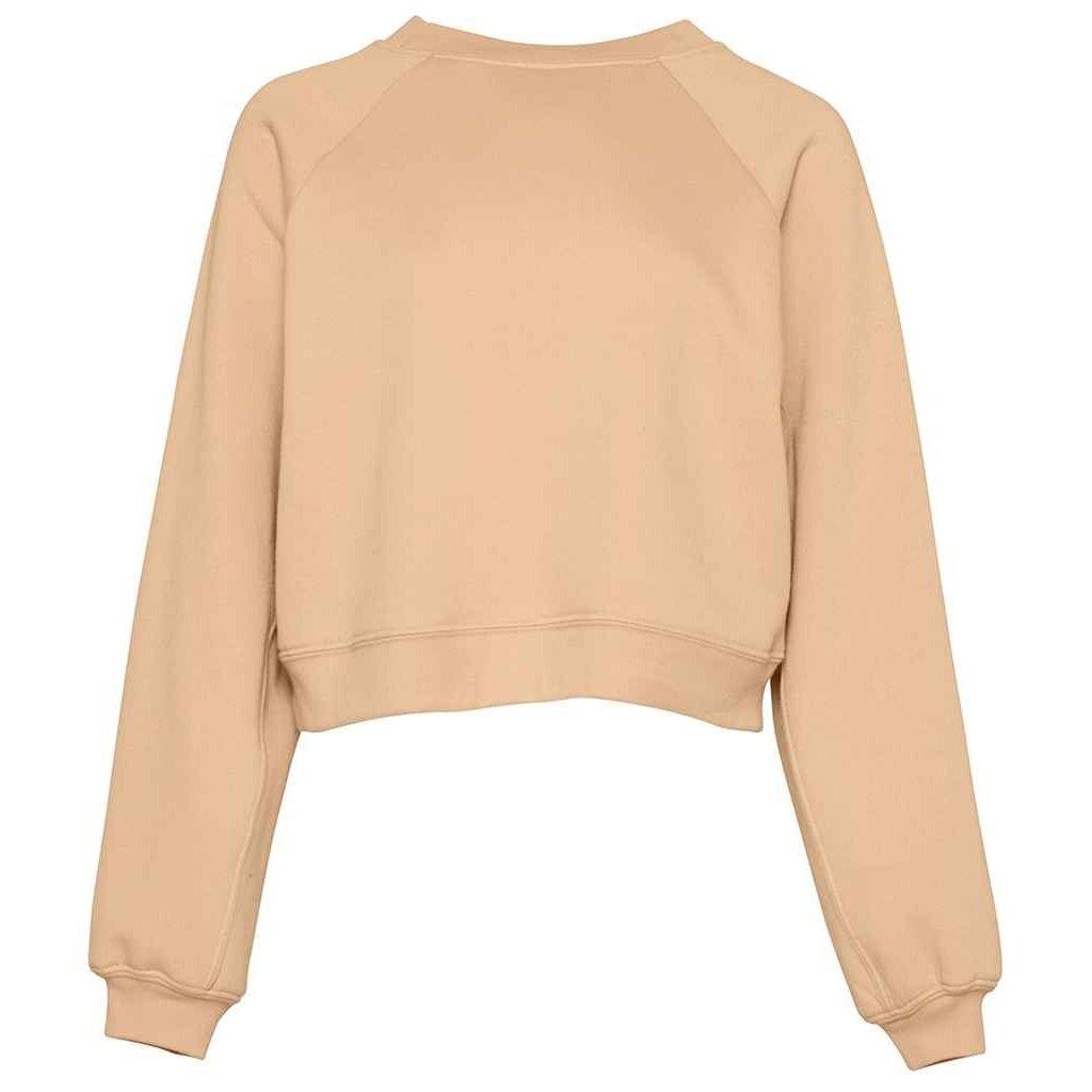 Kurzes Sweatshirt Raglanärmel Damen Sand M von Bella + Canvas