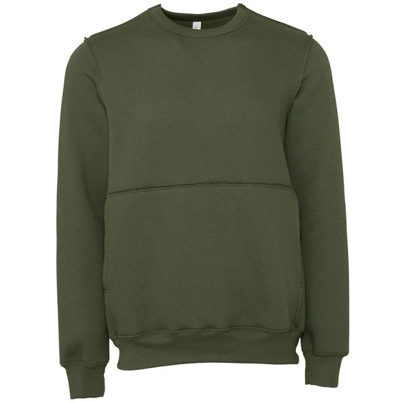 Sweatshirt, Rohe Nähte Damen Militärgrün L von Bella + Canvas