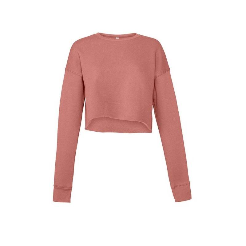 Sweatshirt Kurz Geschnitten Damen Lila L von Bella + Canvas