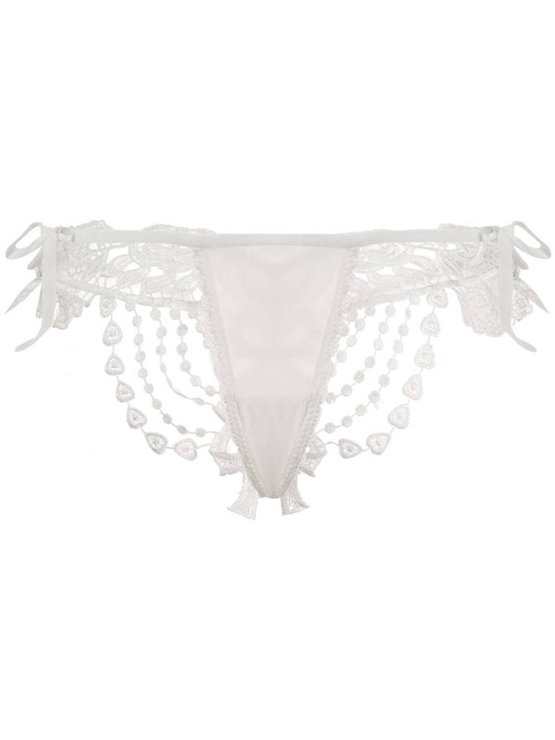 Belle Et Bon Bon Bisoux lace-detail thong - White von Belle Et Bon Bon