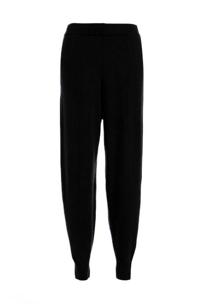 Jogginghose Aus Merino-baumwolle Damen Schwarz L von Bellemere New York