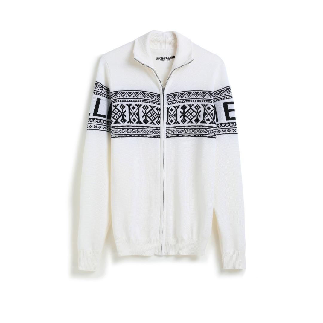 Bellemere Unisex Vintage Schweden Design Strickjacke Mit Durchgehendem Reißverschluss Herren Weiss M von Bellemere New York