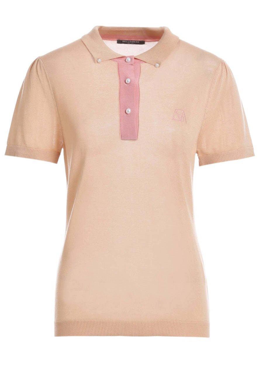 Chices Zweifarbiges Tencel-poloshirt Für Damen Damen Beige M von Bellemere New York