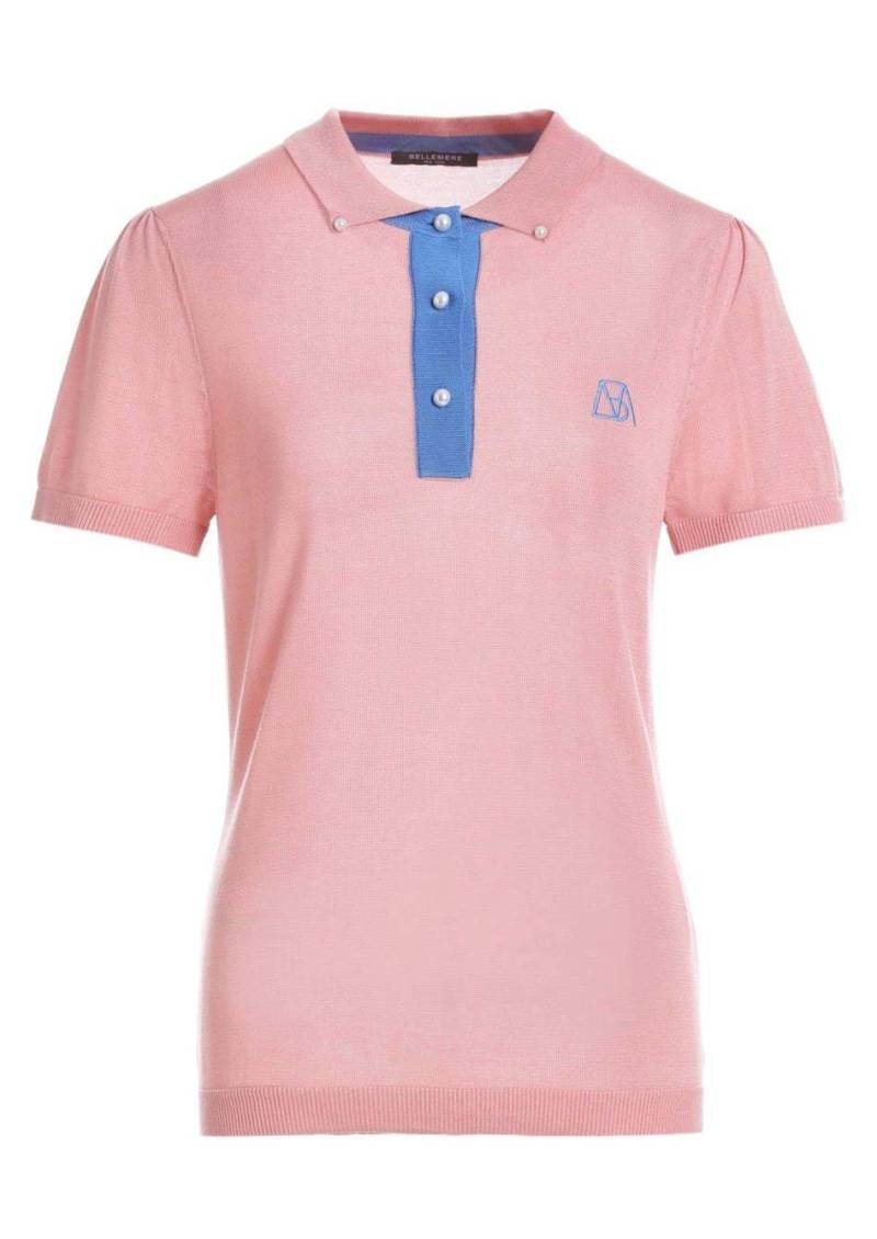 Chices Zweifarbiges Tencel-poloshirt Für Damen Damen Pink M von Bellemere New York