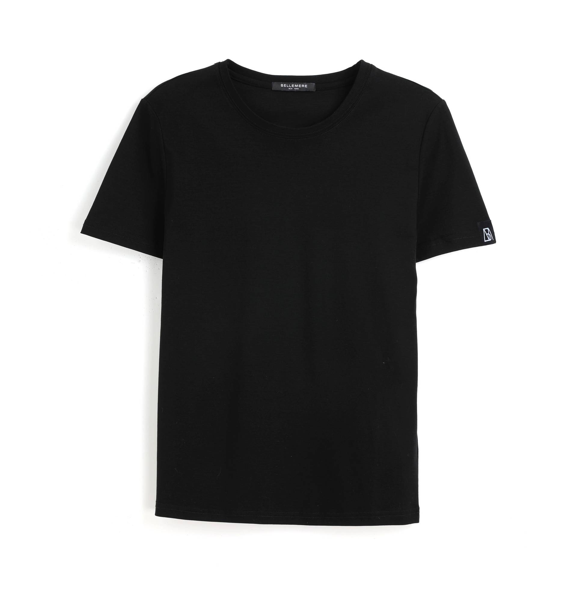 Grand T-shirt Aus Baumwolle Mit Rundhalsausschnitt, 160 G Damen Schwarz S von Bellemere New York