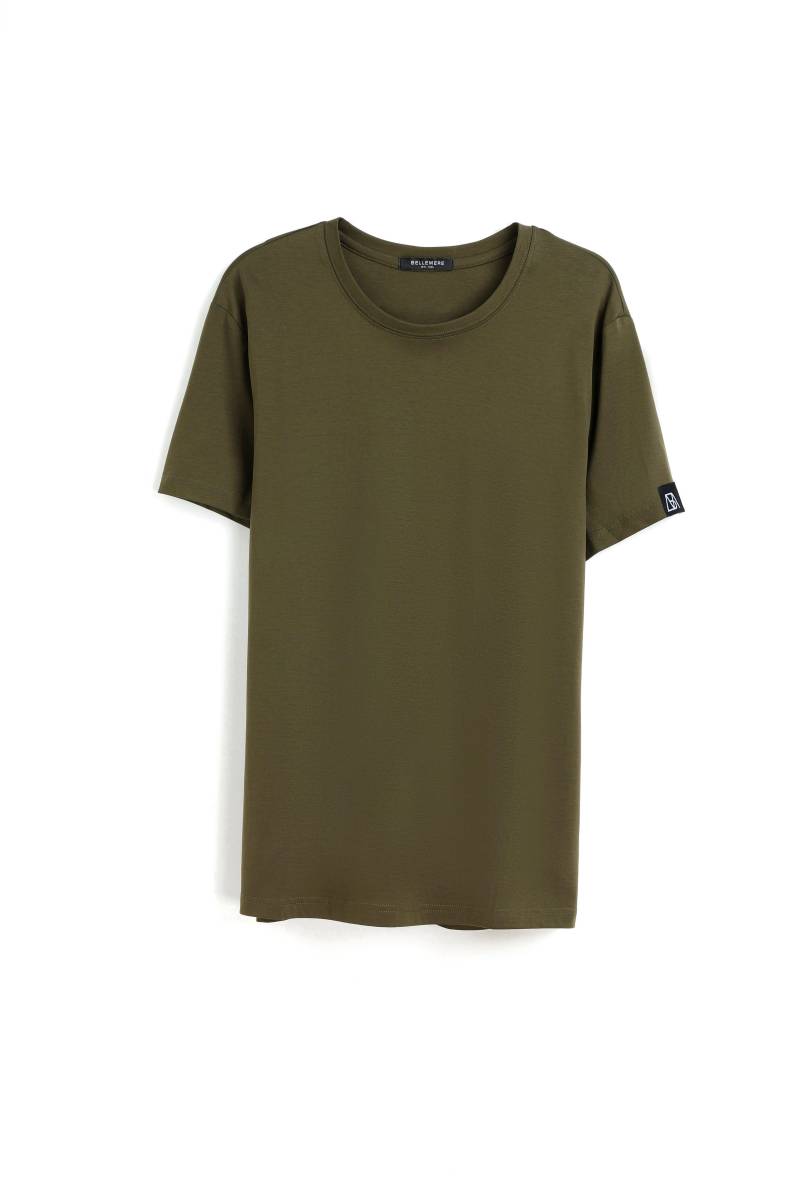 Herren-t-shirt Aus Baumwolle Mit Rundhalsausschnitt, 185 G Herren Khaki L von Bellemere New York