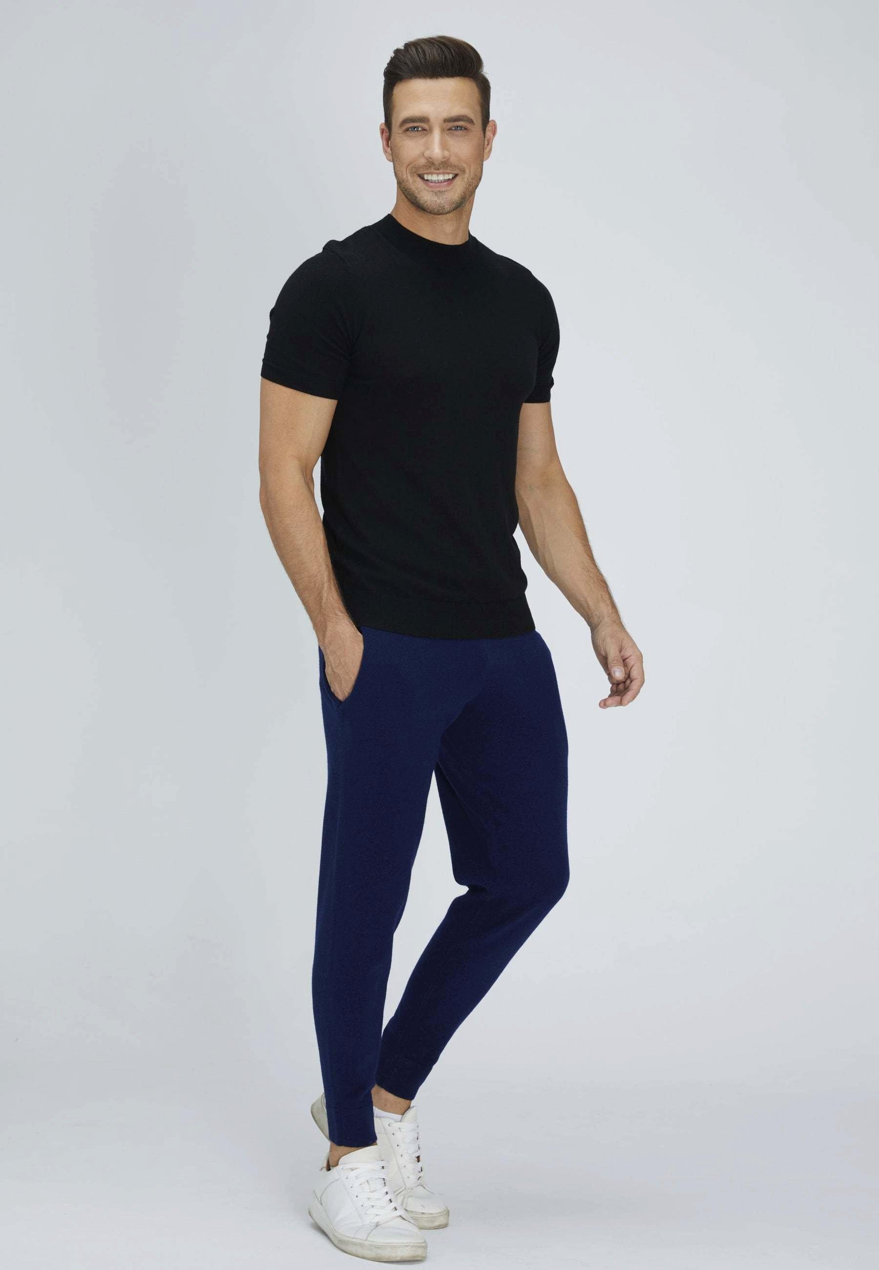 Jogginghose Aus Merino-baumwolle Damen Blau L von Bellemere New York