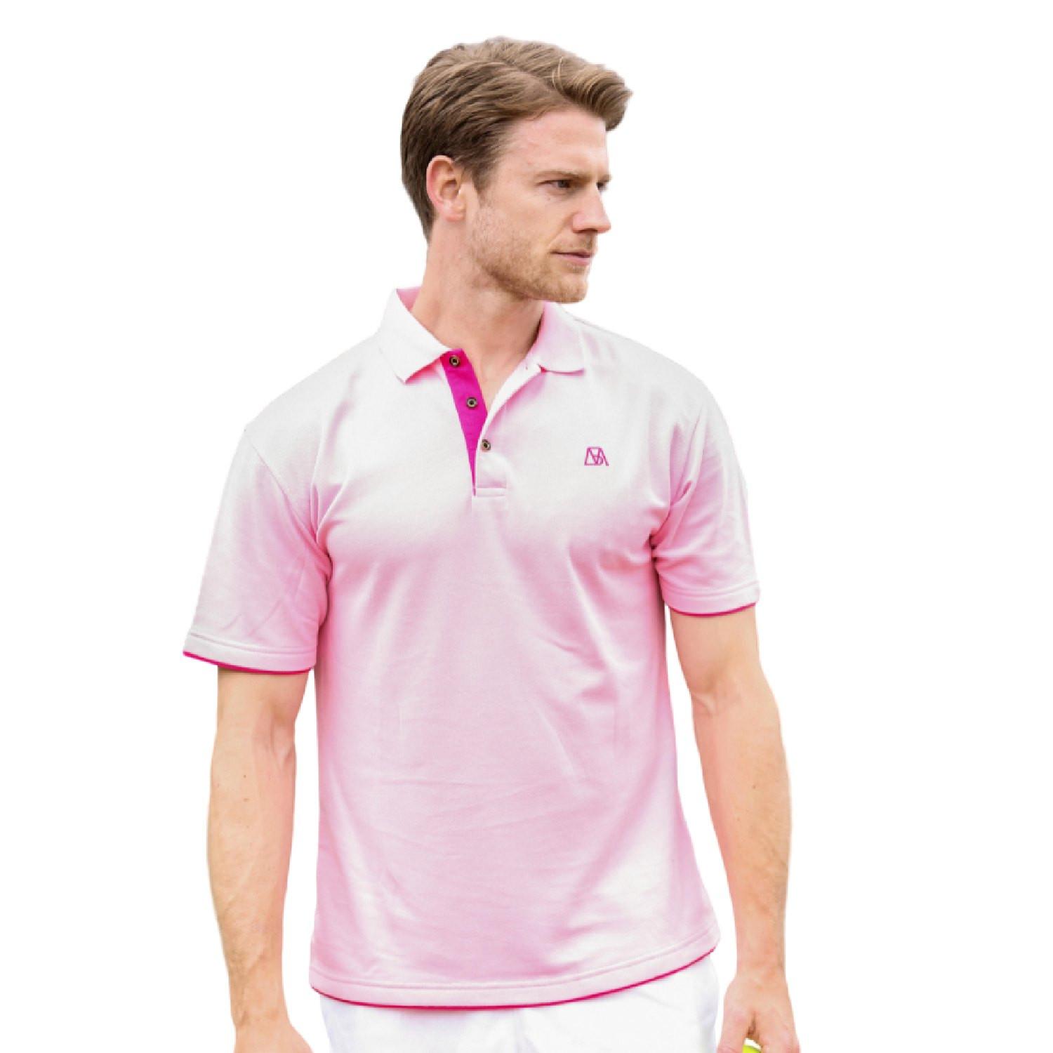 Lässiges Baumwollpolo Herren Pink L von Bellemere New York