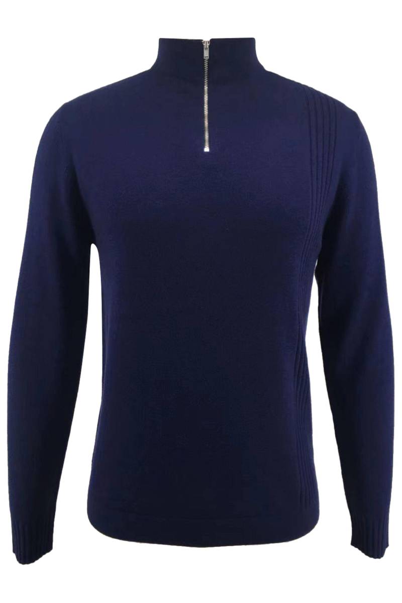 Merino-pullover Mit Halbem Reißverschluss Für Herren Herren Blau M von Bellemere New York