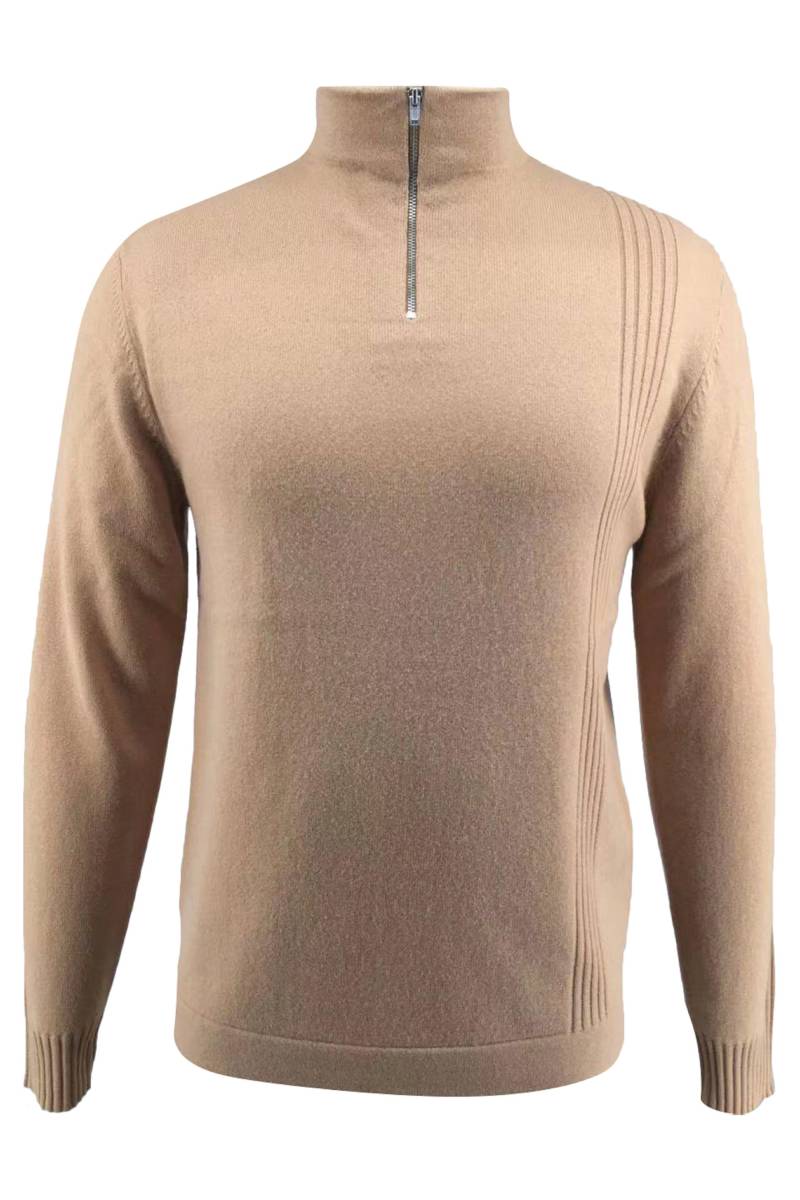 Merino-pullover Mit Halbem Reißverschluss Für Herren Herren Braun S von Bellemere New York