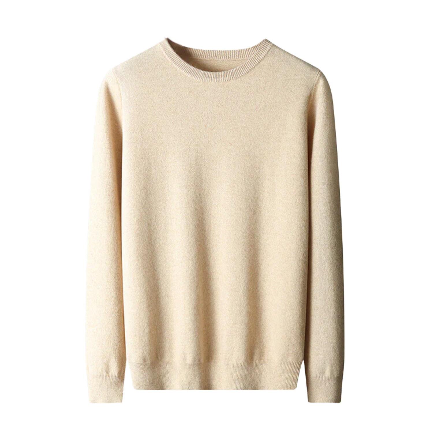 Pure Crew Neck Merino Sweater Herren Beige L von Bellemere New York